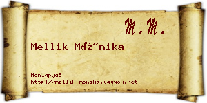 Mellik Mónika névjegykártya